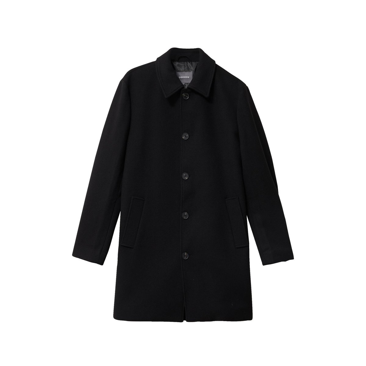 Manteau droit long manches longues noir, BONOBO