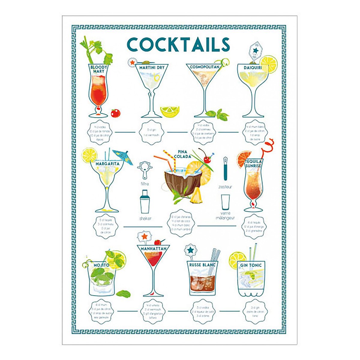 Torchon Cocktails assortis, WINKLER