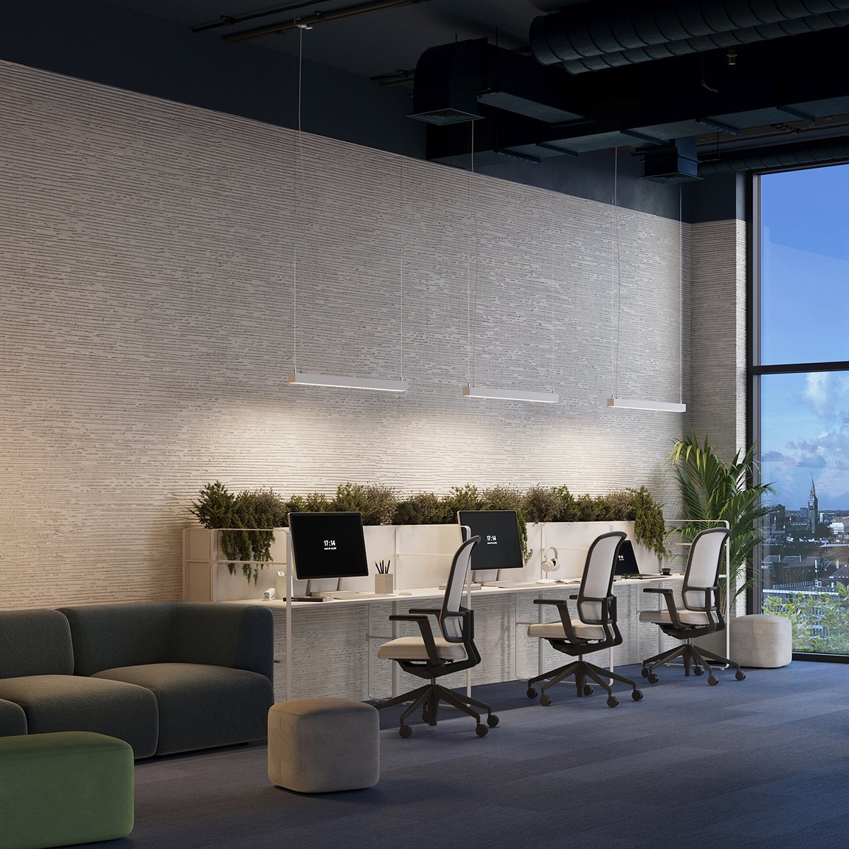 Suspension Aluminium Blanc LED 1 Pinne blanc, EDEN
