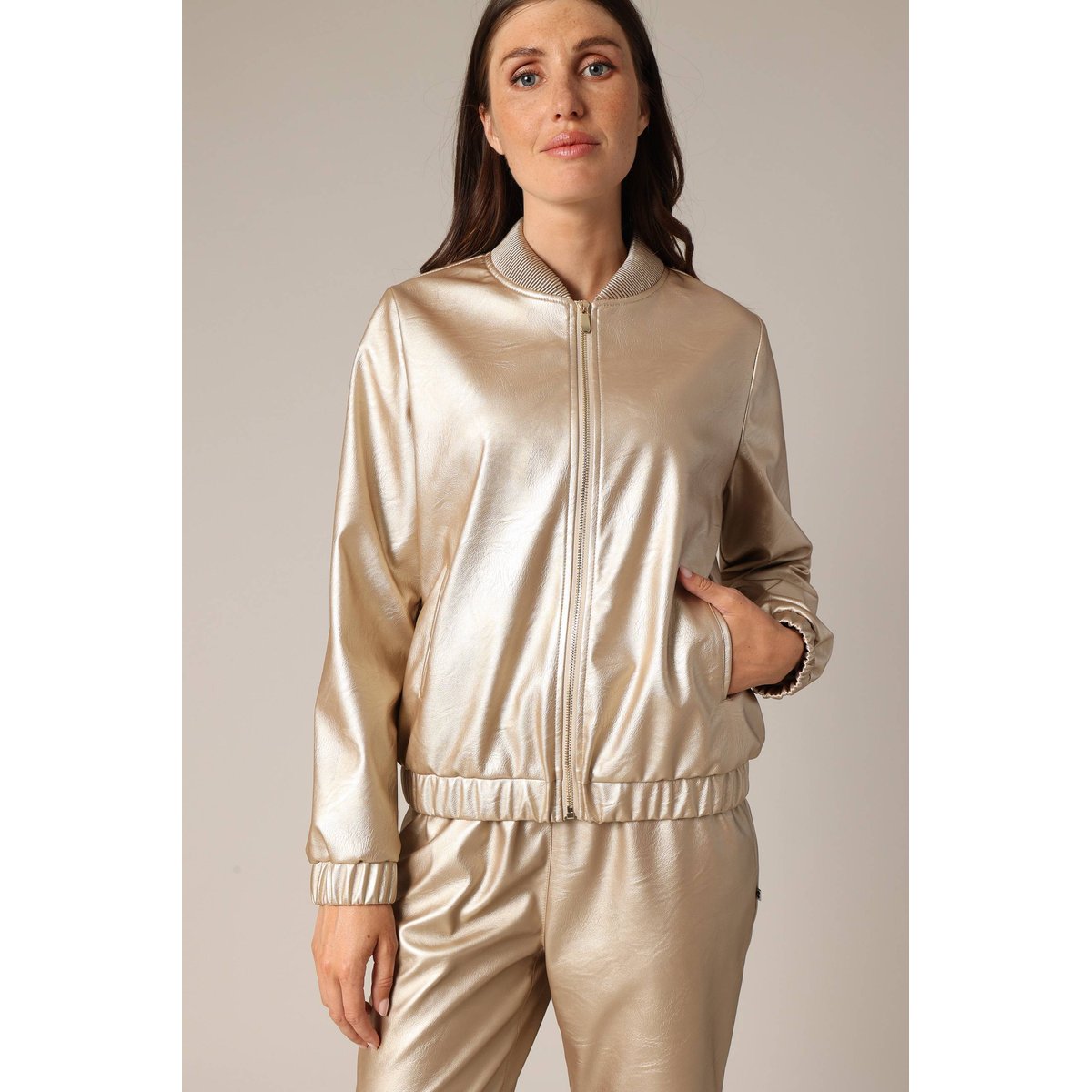 Blouson aviateur métallisé LUIZA gold, DEELUXE