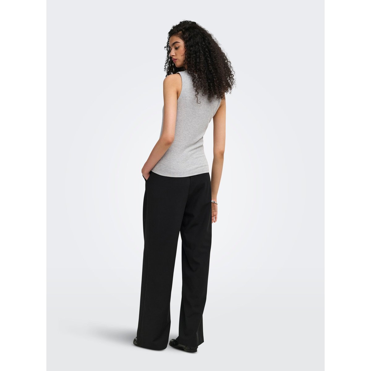 Top grise - light grey melange, ONLY