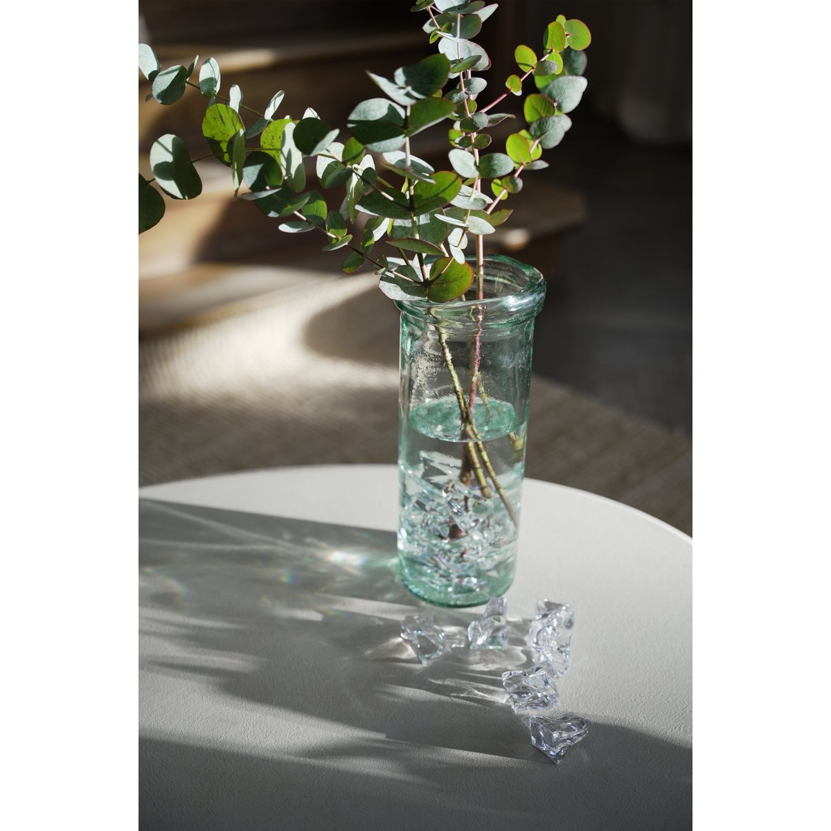Vase en verre recyclé JIANDAN bleu, BAZAR BIZAR