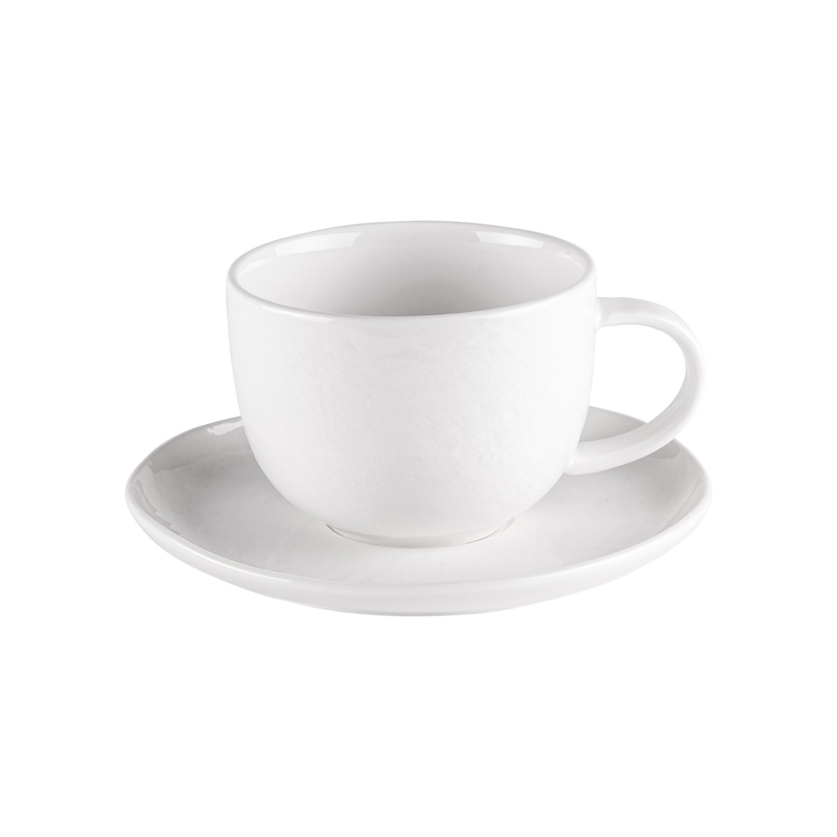 Tasse et sous-tasse à thé Ecume 22 cl (lot de 6) blanc, TABLE PASSION