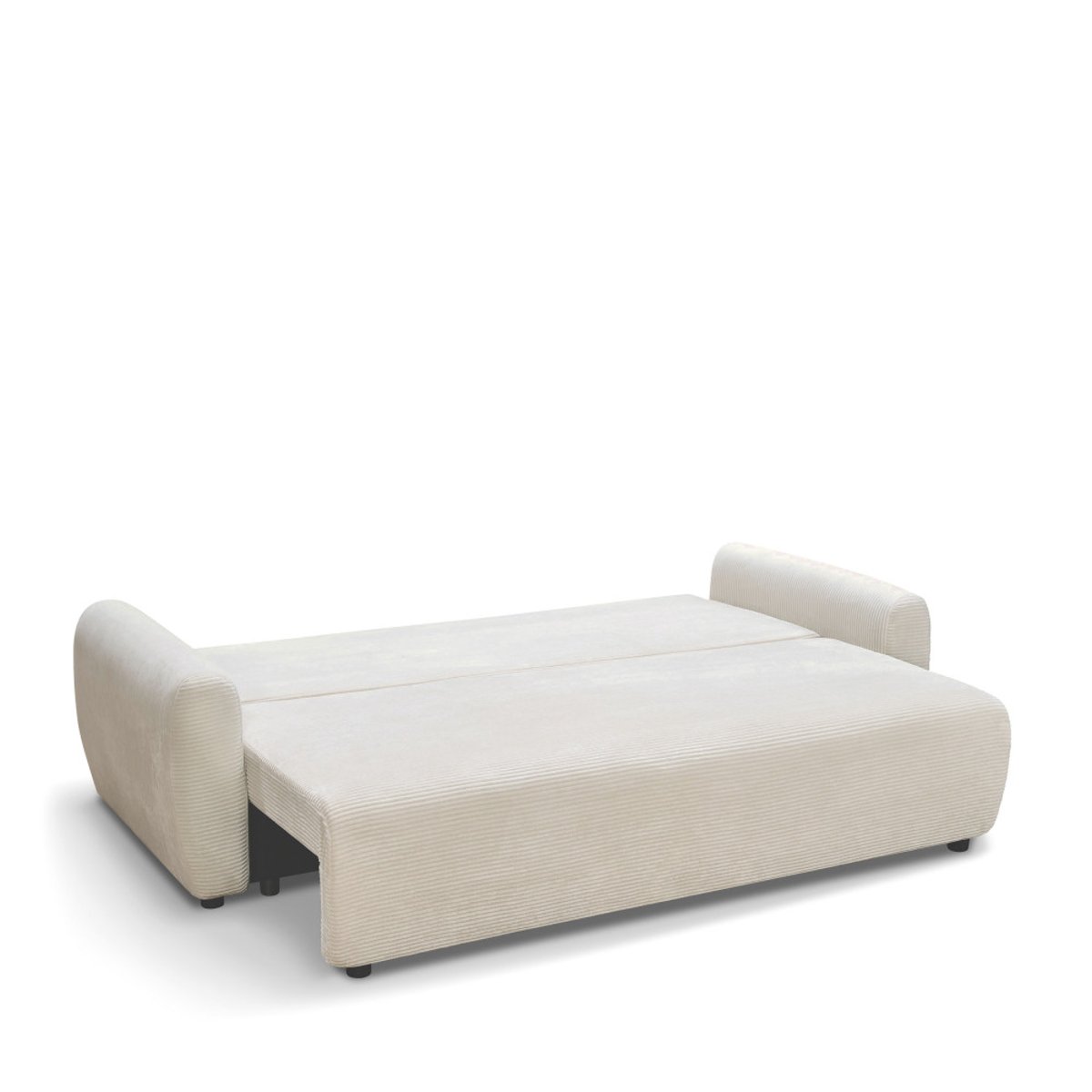 Canapé convertible 3 places en velours côtelé- JUL beige, DRAWER
