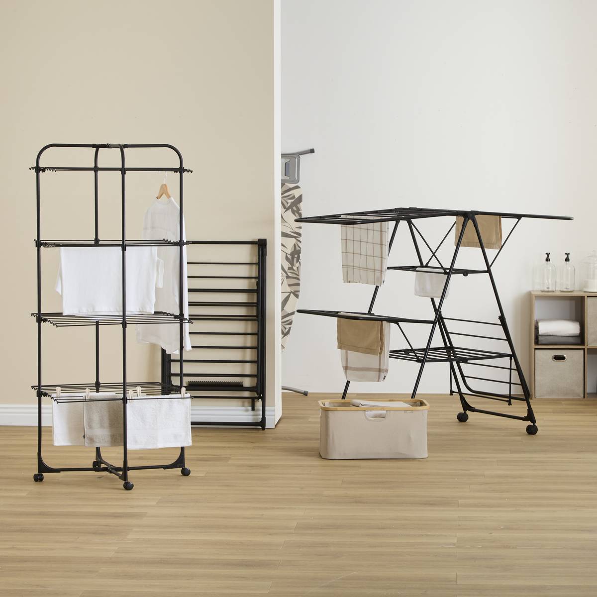 Étendoir à linge tour pliable OLYMPE noir, 5FIVE SIMPLY SMART