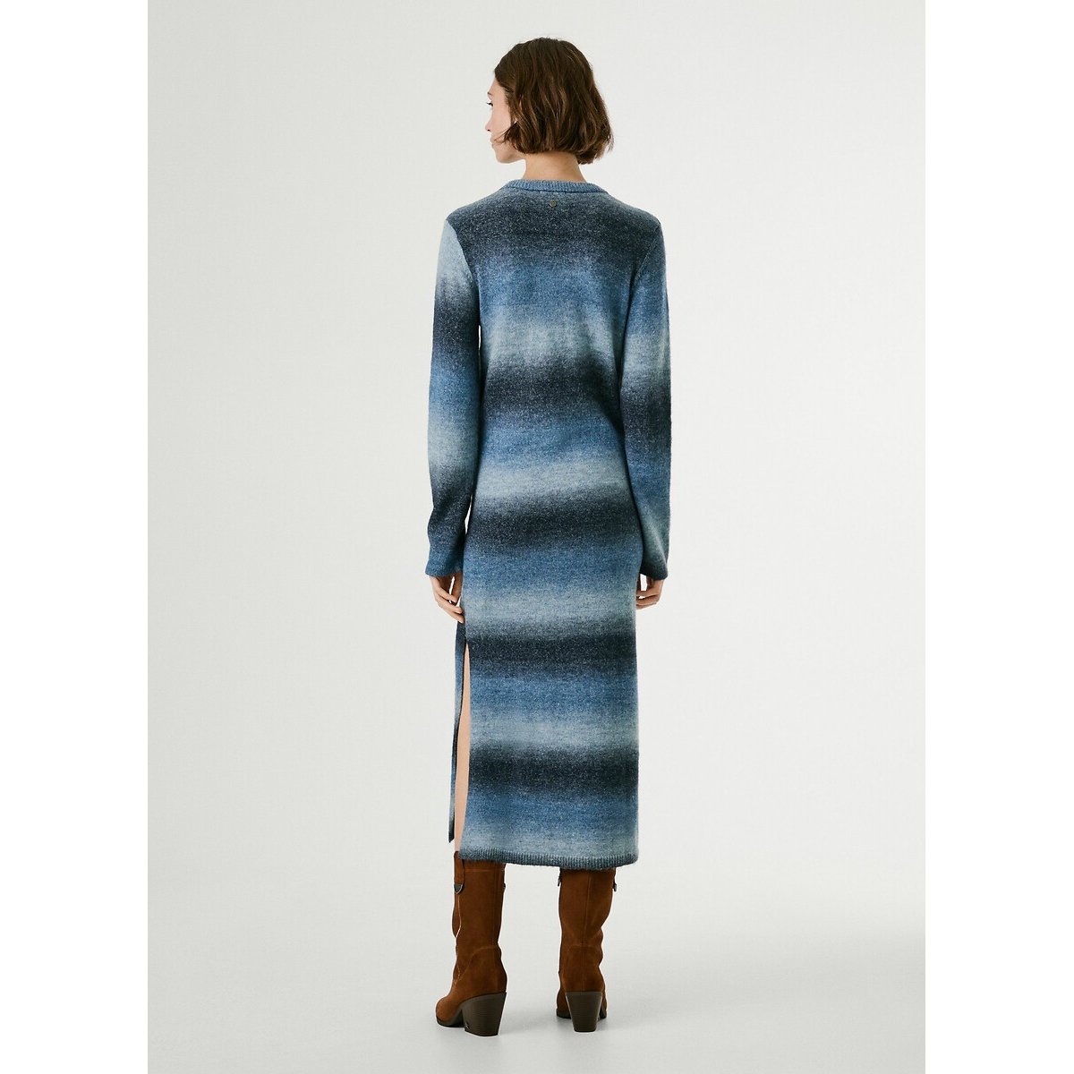Colombe Knitted Maxi Dress blue stripes, PEPE JEANS