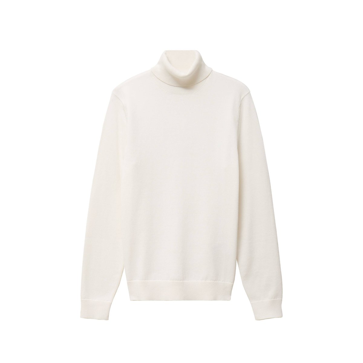 Pull fin col montant manches longues ecru, BONOBO
