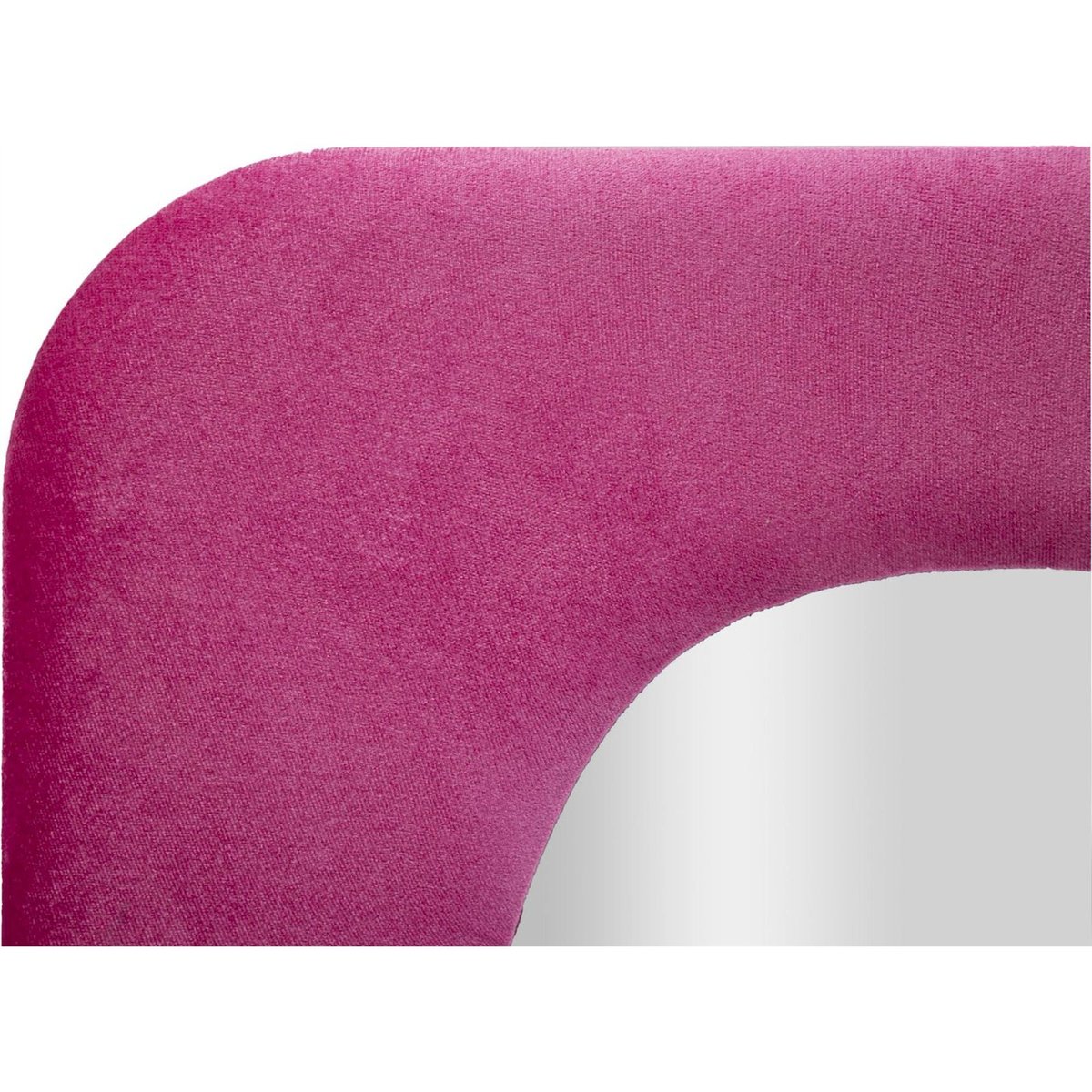 Miroir mural ondulé au cadre en velours GLAM fuchsia, RECOLLECTION