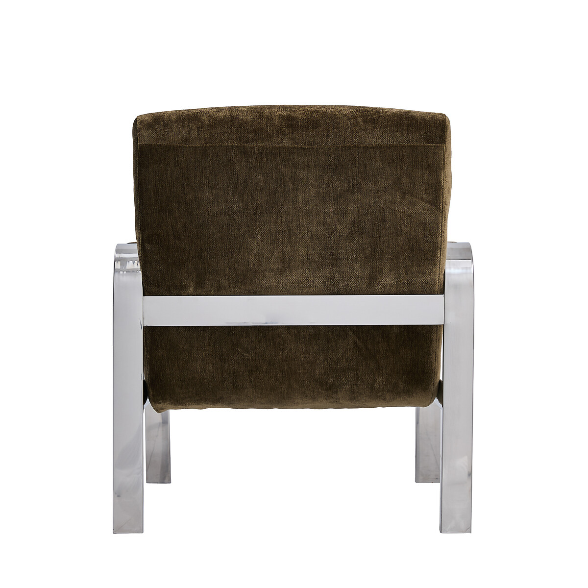 Zenny Chenille Chrome Frame Armchair khaki, ÉDITÉ