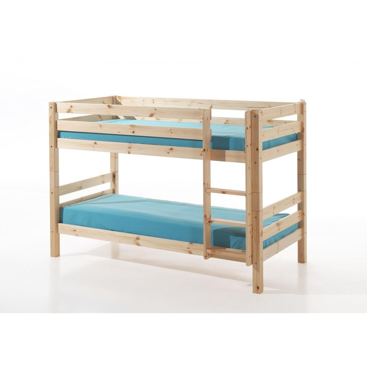 PINO Lits superposés + Lot de 2 tiroirs couleur unique, VIPACK