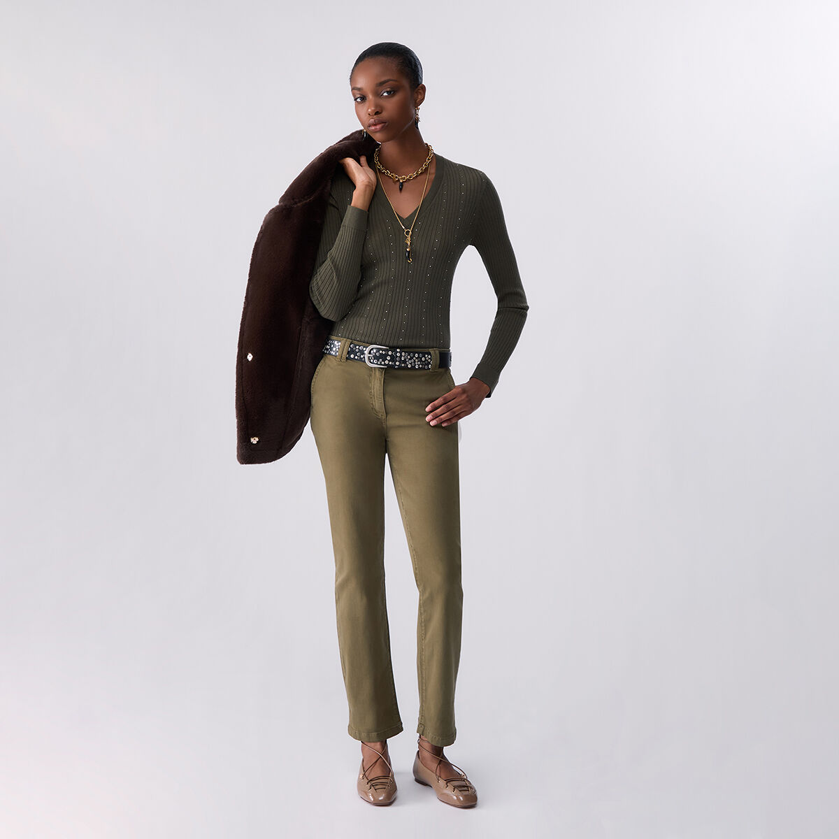 Pantalon Cigarette vert, LIU JO