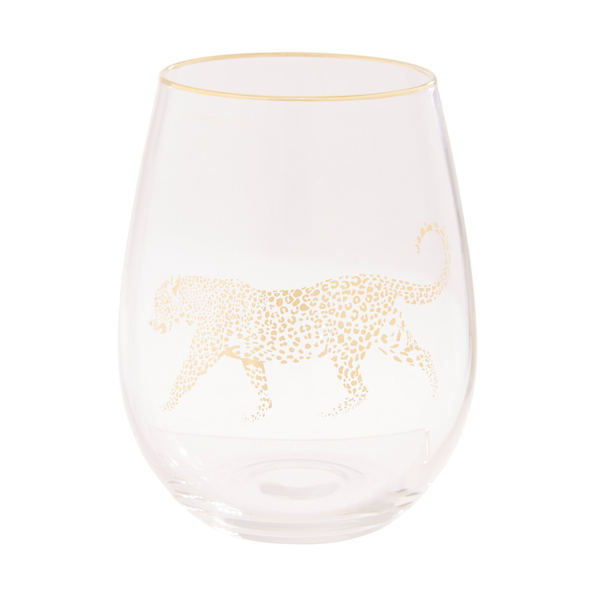 Leopard Stemless Wine Glass transparent, SO'HOME