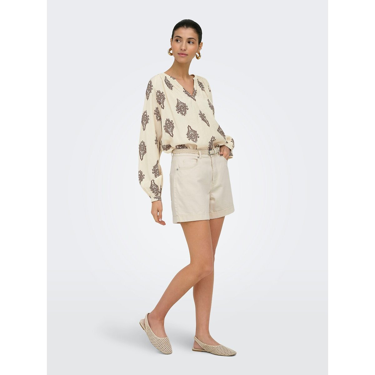 Blouse imprimée imprimé écru, JDY
