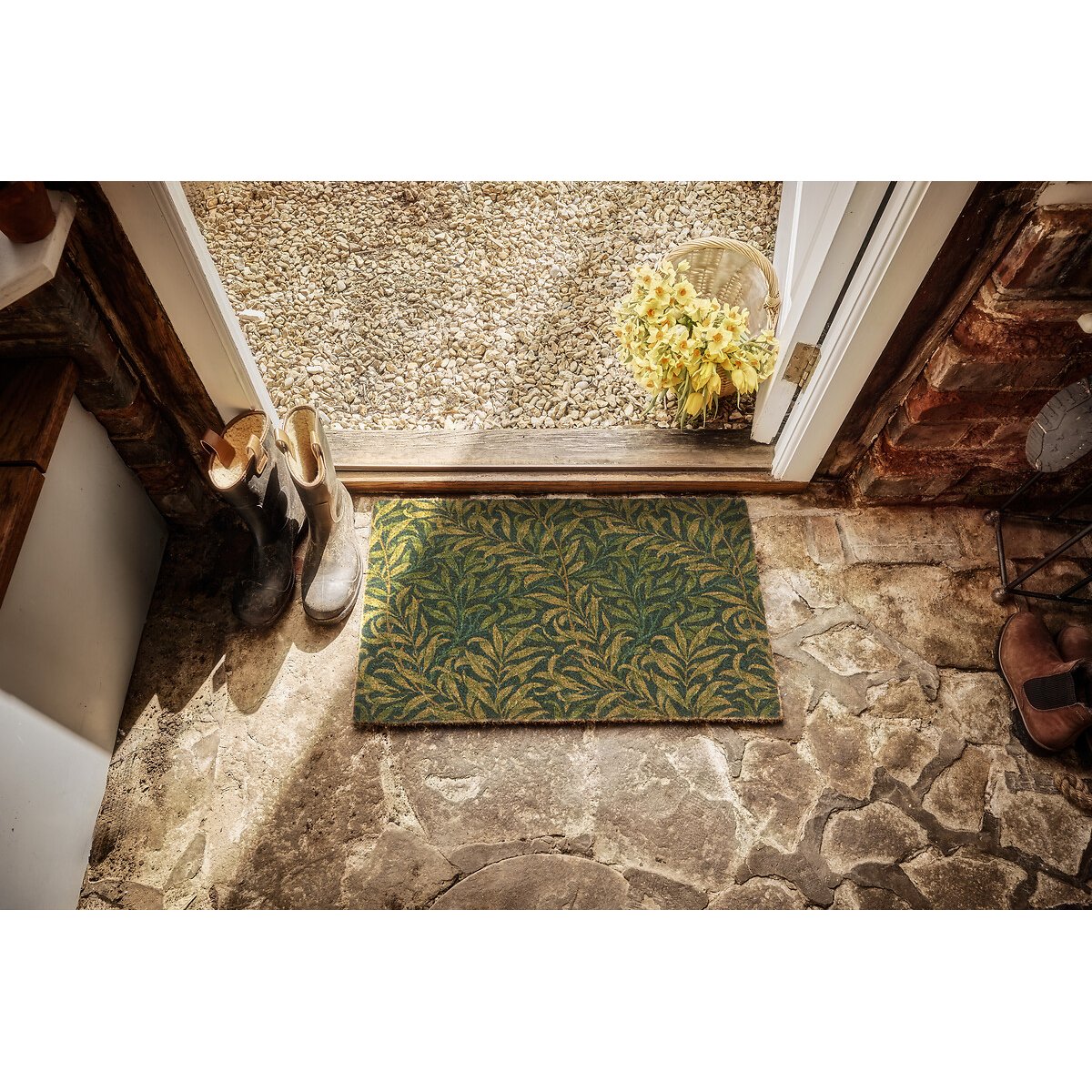Willowbough Printed Coir Doormat green, MORRIS & CO.