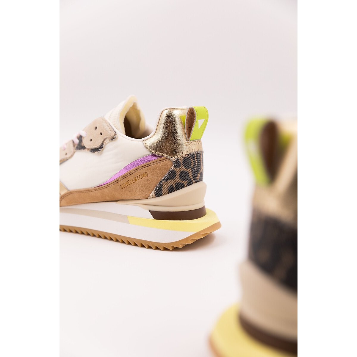 Trek-Up Mixed Material Trainers white/camel, ZERO 105