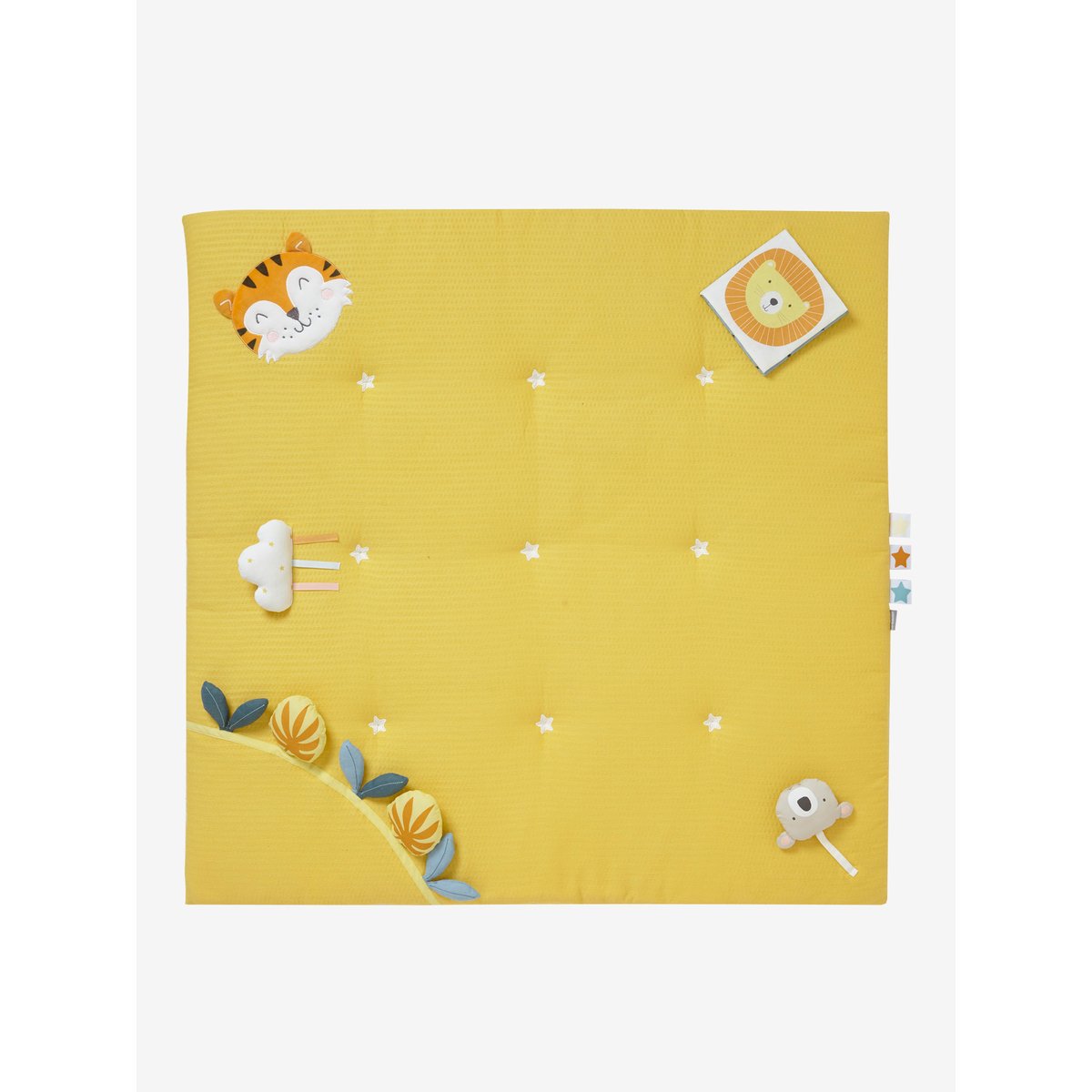 Tapis d'éveil en lange sans arche Tropik moutarde, VERTBAUDET