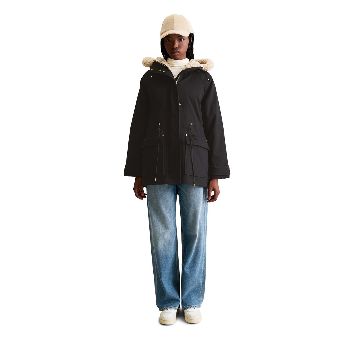 Veste outdoor oversize en sergé de coton bio stretch noir, MARC O’POLO DENIM