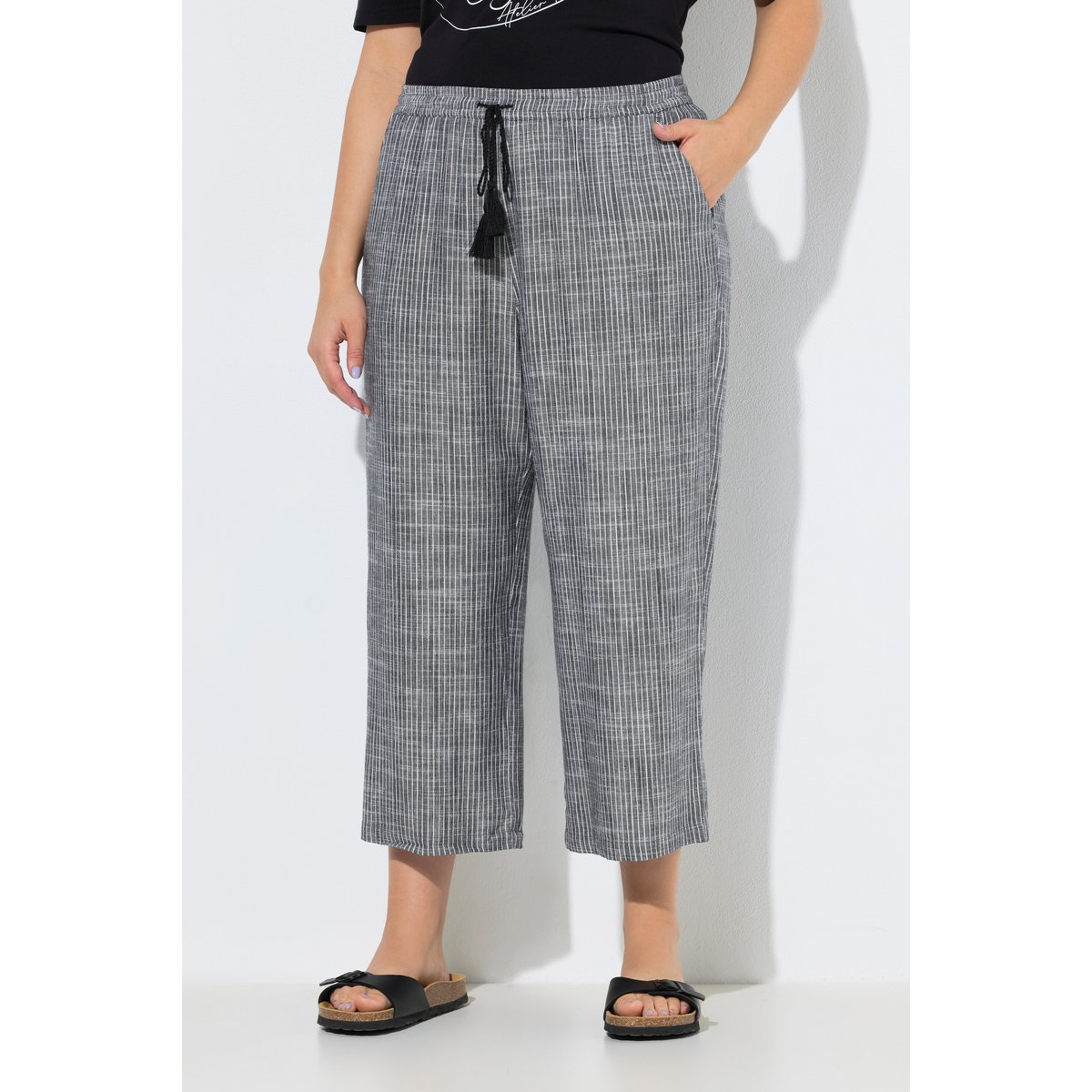 Jupe-culotte Rose en lin mélangé gris asphalte, ULLA POPKEN