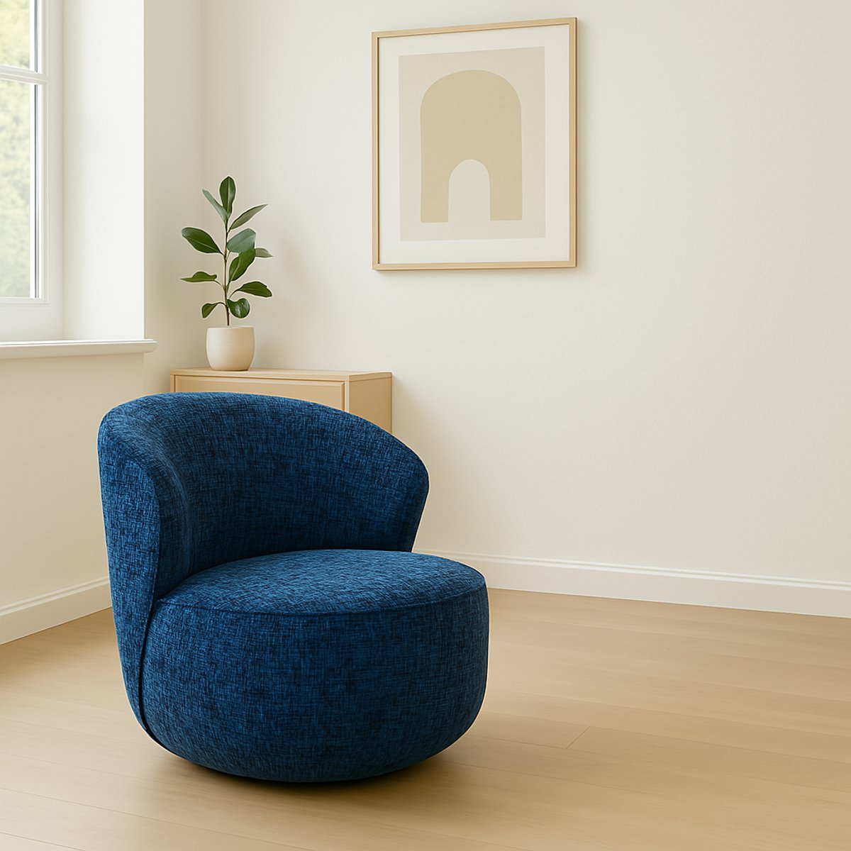 Fauteuil pivotant, ELLIE bleu foncé, KARE DESIGN