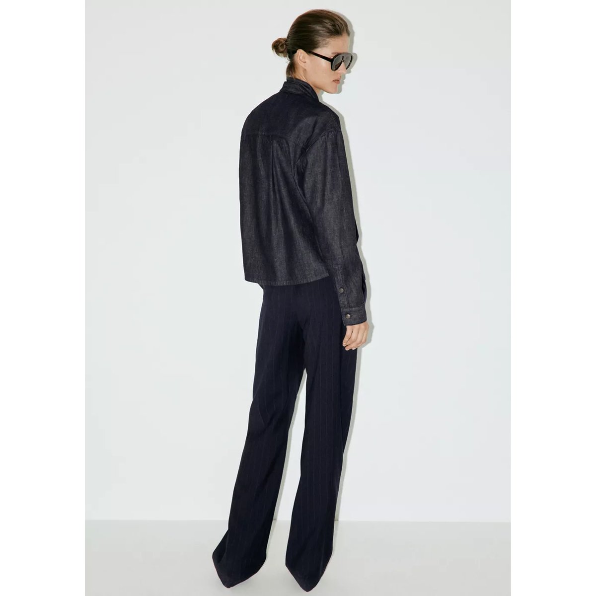 Chemise en jean nœud bleu, MANGO