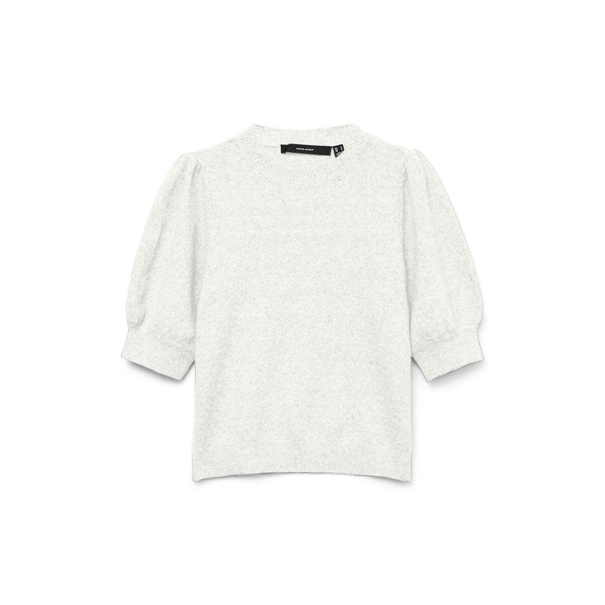 Pull girocollo con maniche 3/4 bianco, VERO MODA