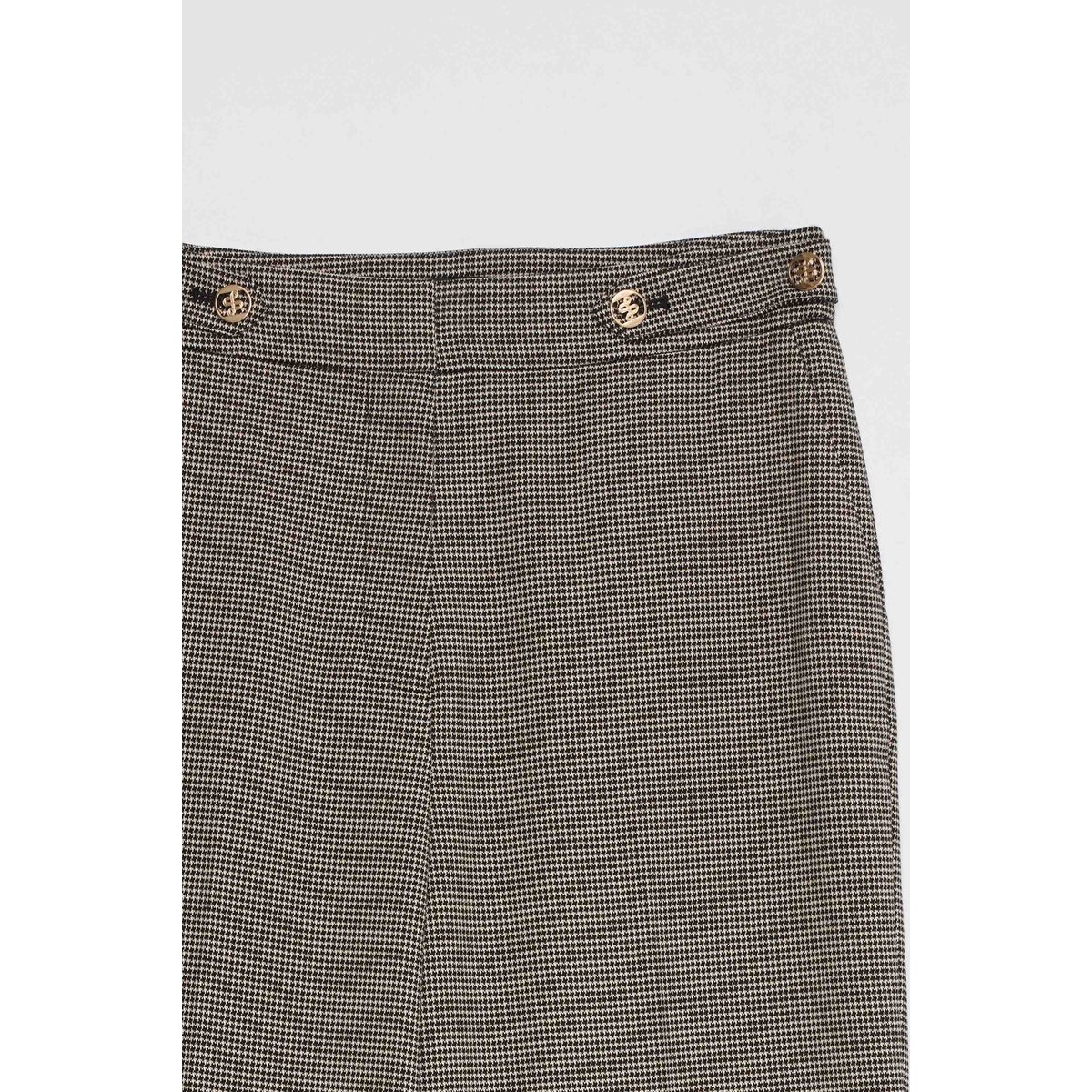 PANTALON À CARREAUX JAMBE STRAIGHT noir, SALSA JEANS
