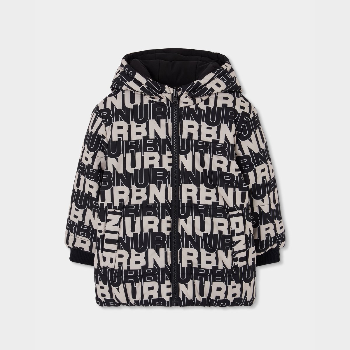 Parka garçon en tissu technique réversible imprimé lettres multicolore, BOBOLI