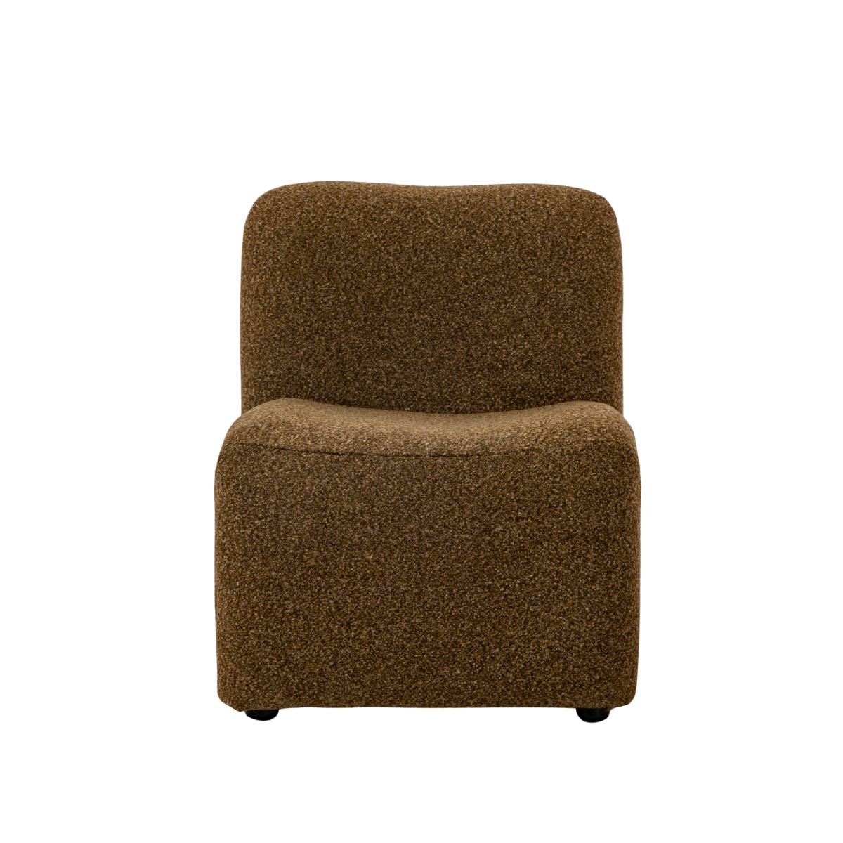 Fauteuil en tissu bouclette LUDOVIC marron, MADE IN MEUBLES 