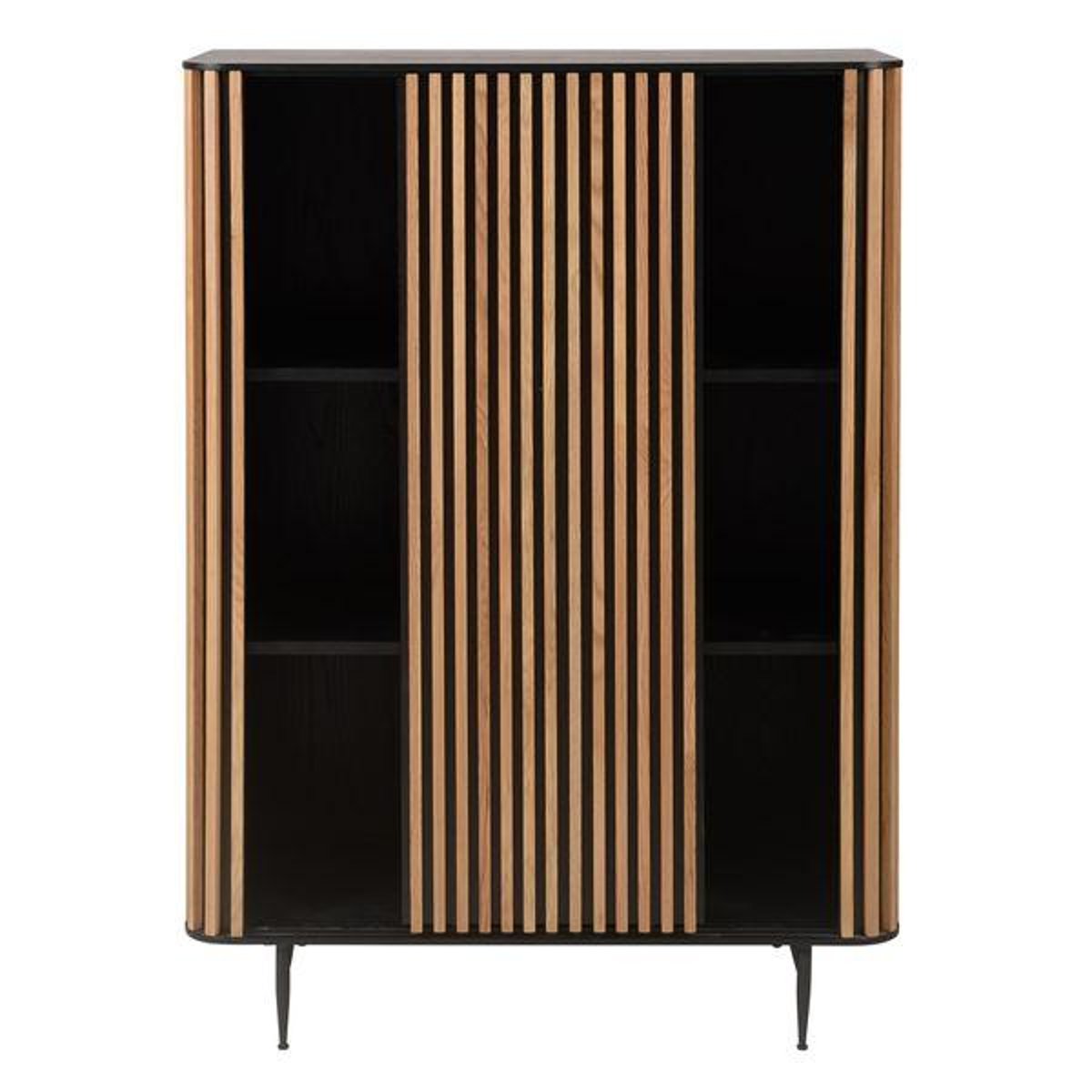 Meuble haut 1 porte coulissante noir carbone, ZAGO