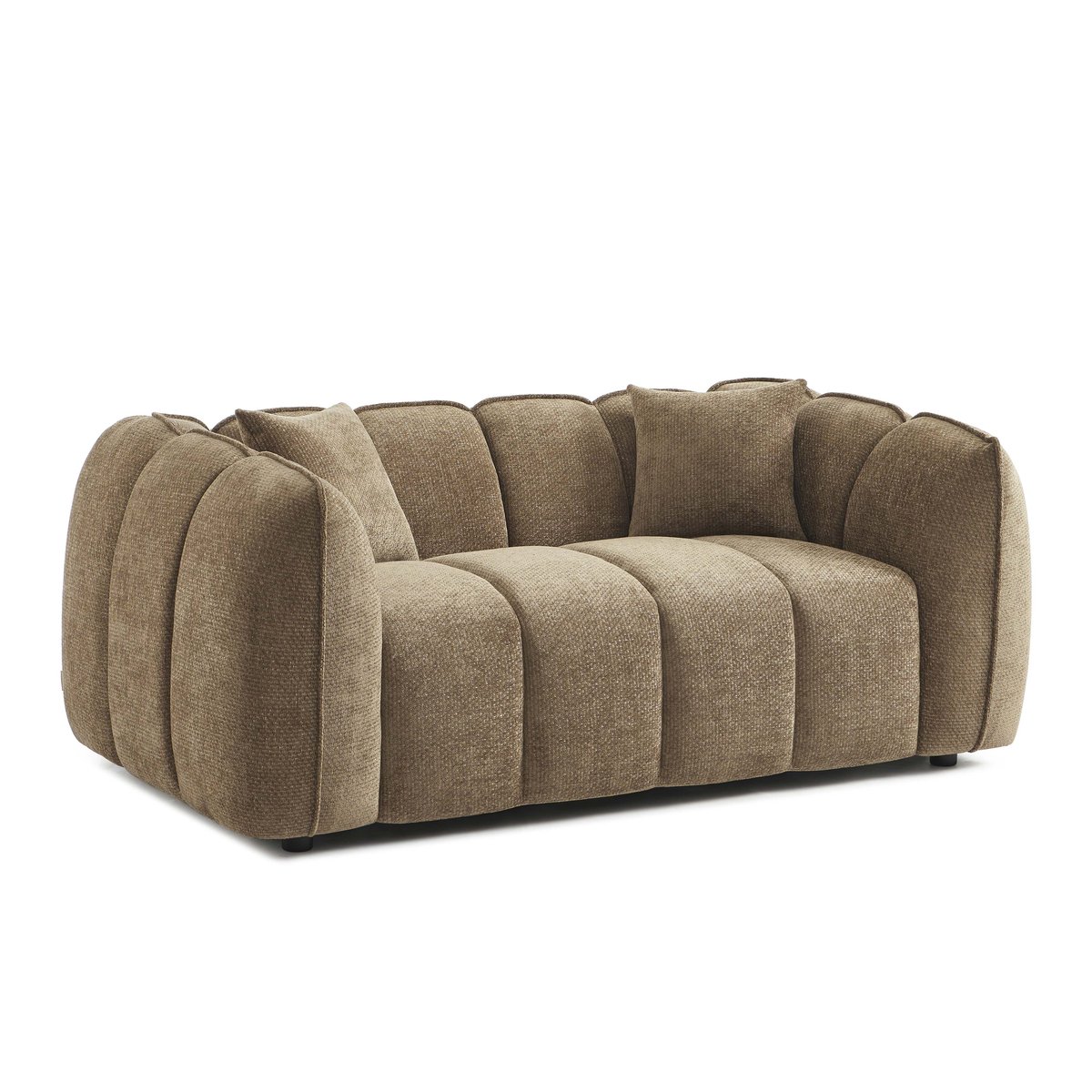 Canapé droit 2 places en tissu MATILDA marron, SORELH