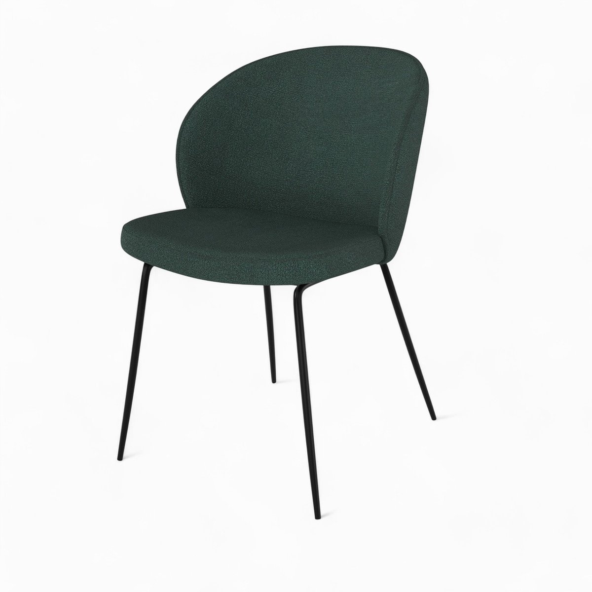 Pack 4 chaises en tissu bouclé - GROOM jaune et vert, MAISON PAVANE