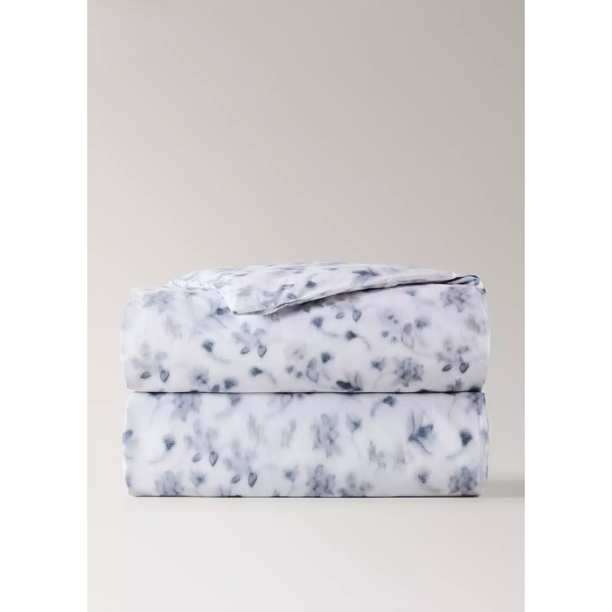 Housse de couette percale de coton estompé Lit 135/140 cm bleu, MANGO HOME