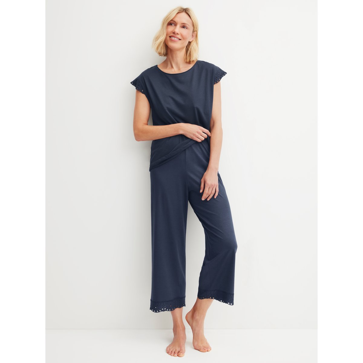 Pantalon de pyjama 7/8 Coton FAVOURITES TILES peacoat blue, CALIDA