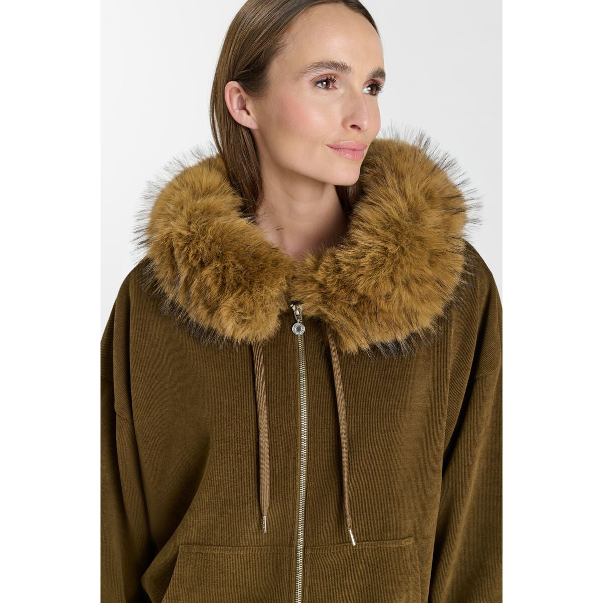 Sweat-Shirt capuche CHEY kaki, LE TEMPS DES CERISES