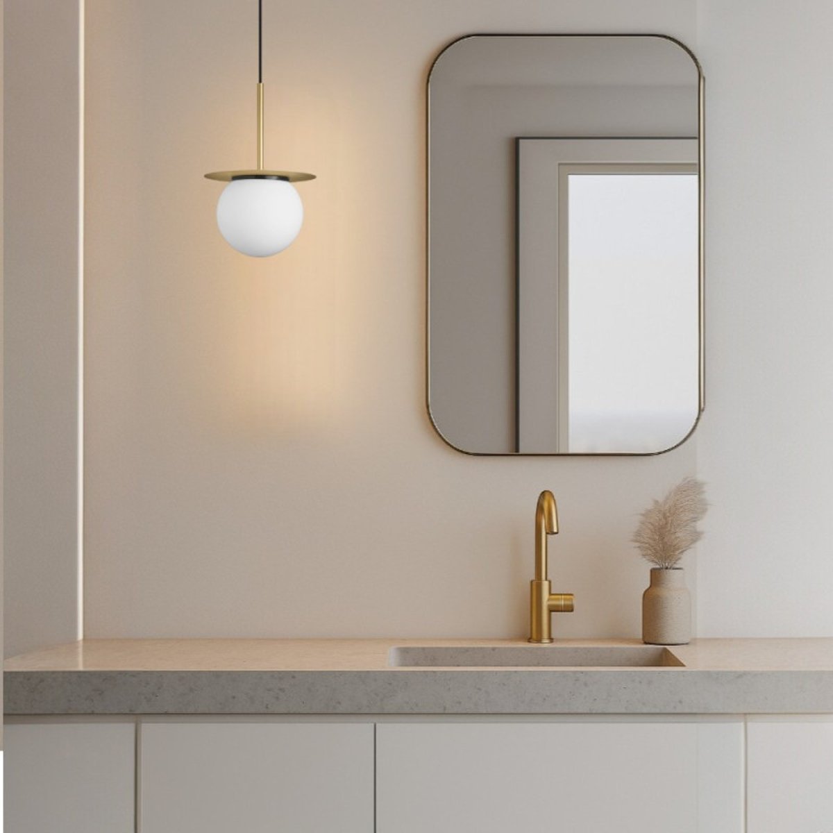 Suspension Salle De Bain Verre Et Laiton Mat Ip44 Alix laiton, MILLUMINE