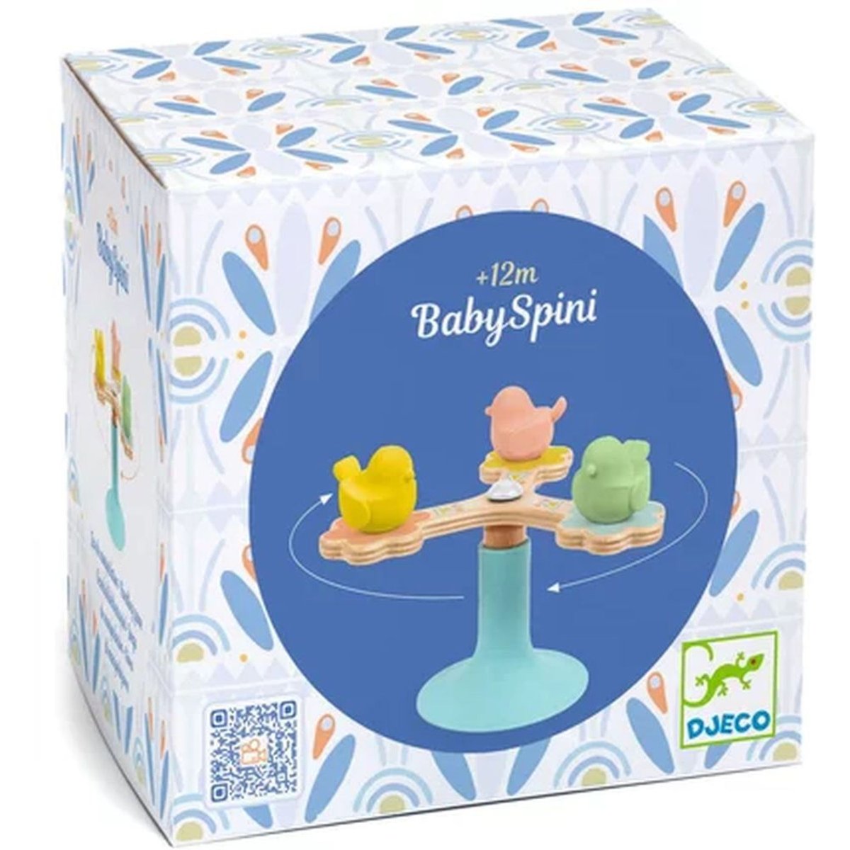 Jouet d'éveil rotatif à ventouse BabySpini multicolore, DJECO
