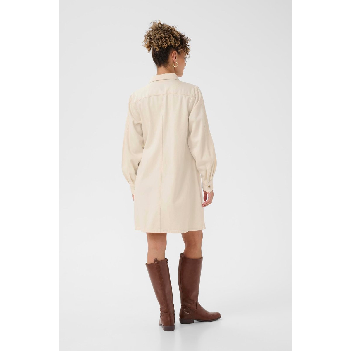 Robe en jean beige natural sand, CREAM