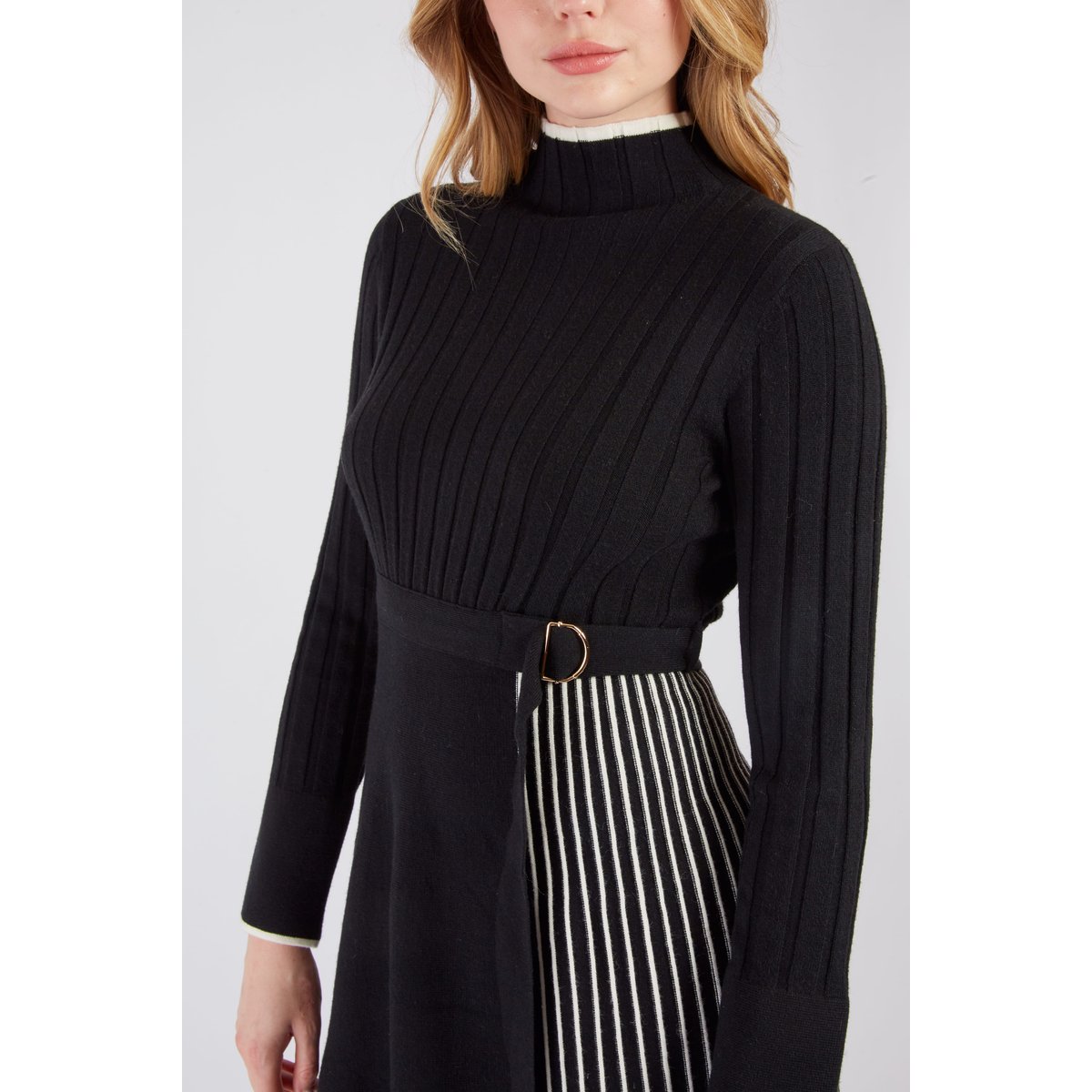Robe courte en maille CASSANDRE noir, DERHY