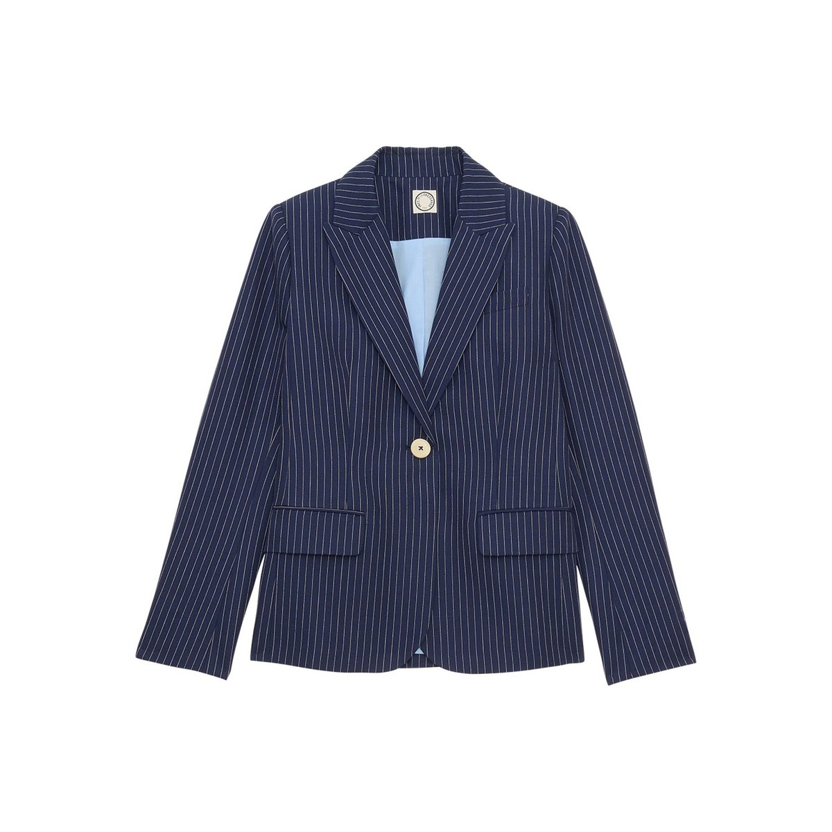 Veste tailleur Nicoletta en lin et coton - Ines de la Fressange Paris bleu marine, INES DE LA FRESSANGE PARIS