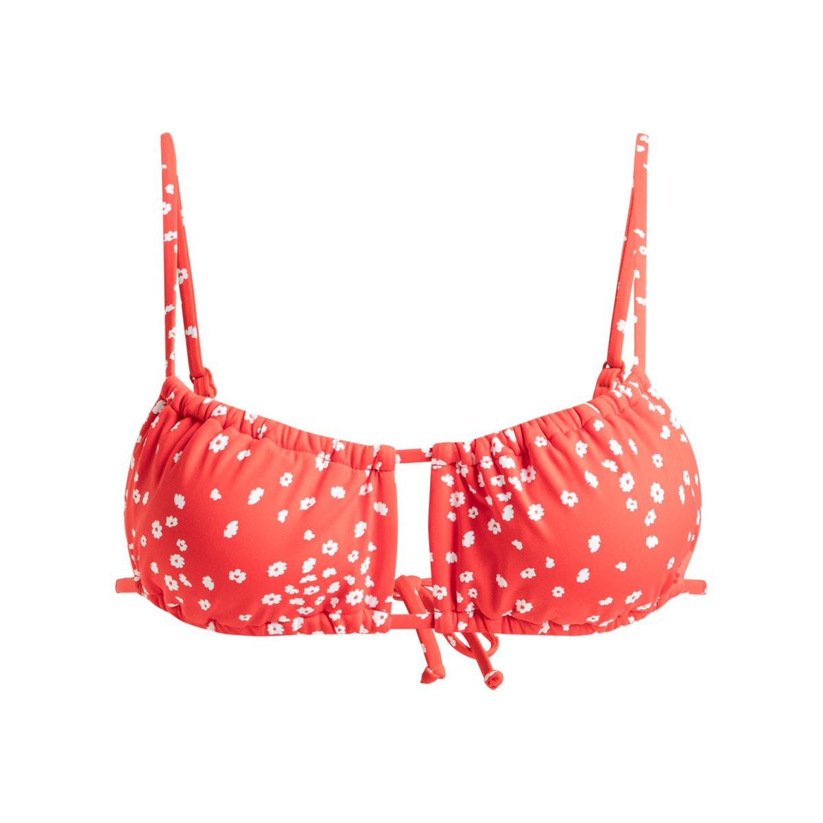 Haut de maillot de bain brassière PT BEACH CLASSICS. rouge poppy red dancing ditsy swim, ROXY