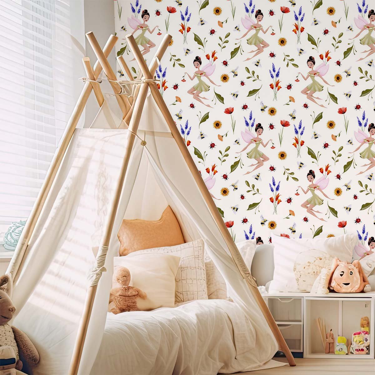 Papier peint fée clochette intissé, HEXOA