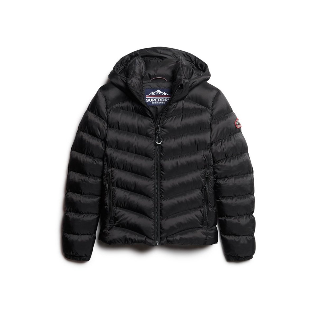 Doudoune Fuji courte à capuche noir, SUPERDRY