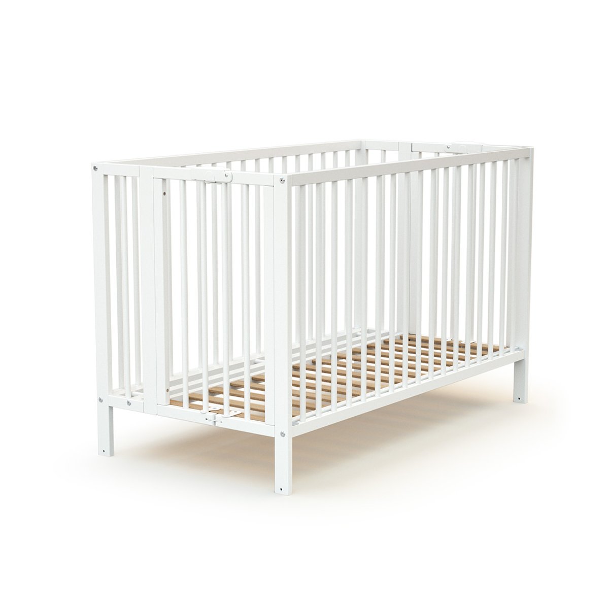 Folding wooden baby bed FLOW blanc, AT4