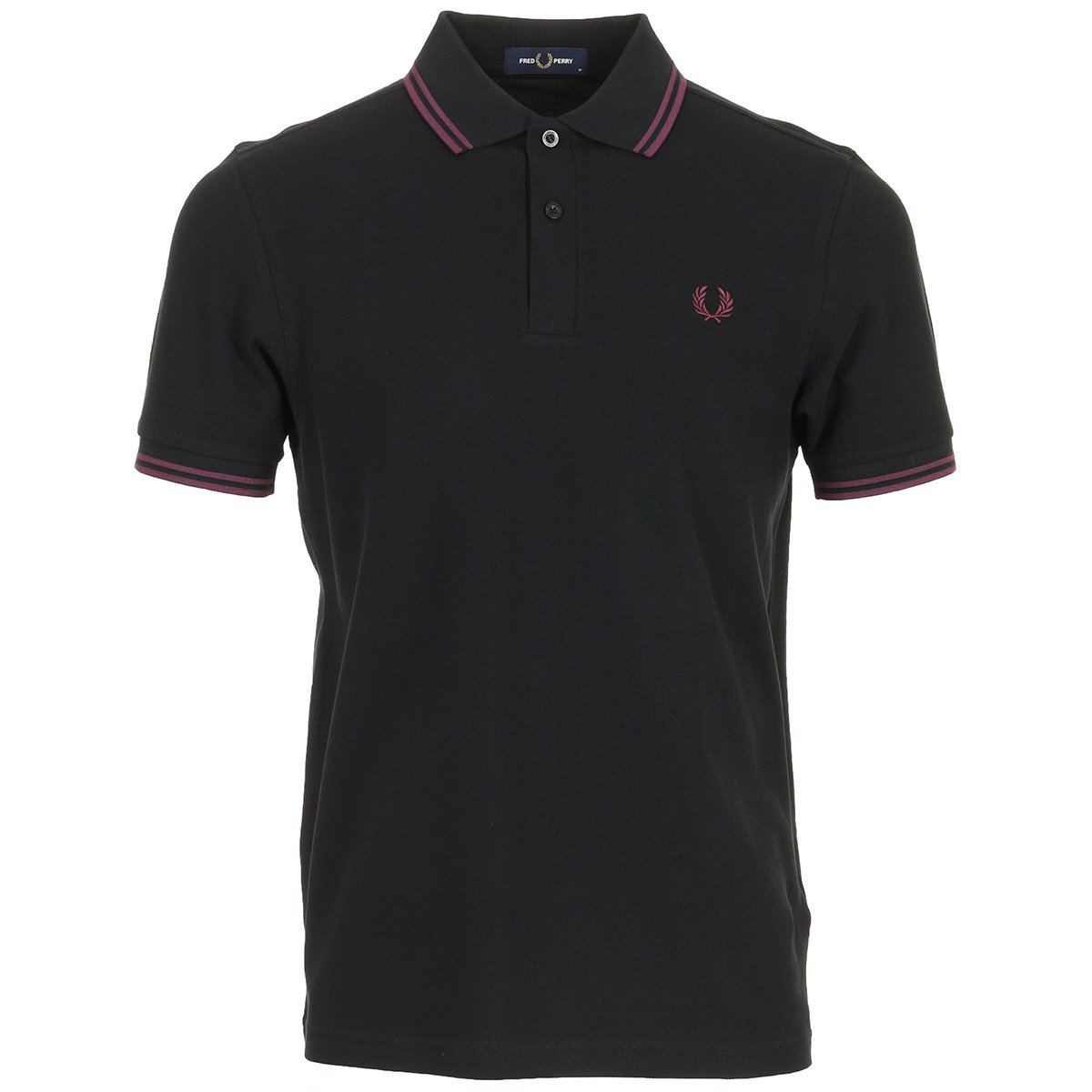 Polo TWIN TIPPED SHIRT black, FRED PERRY