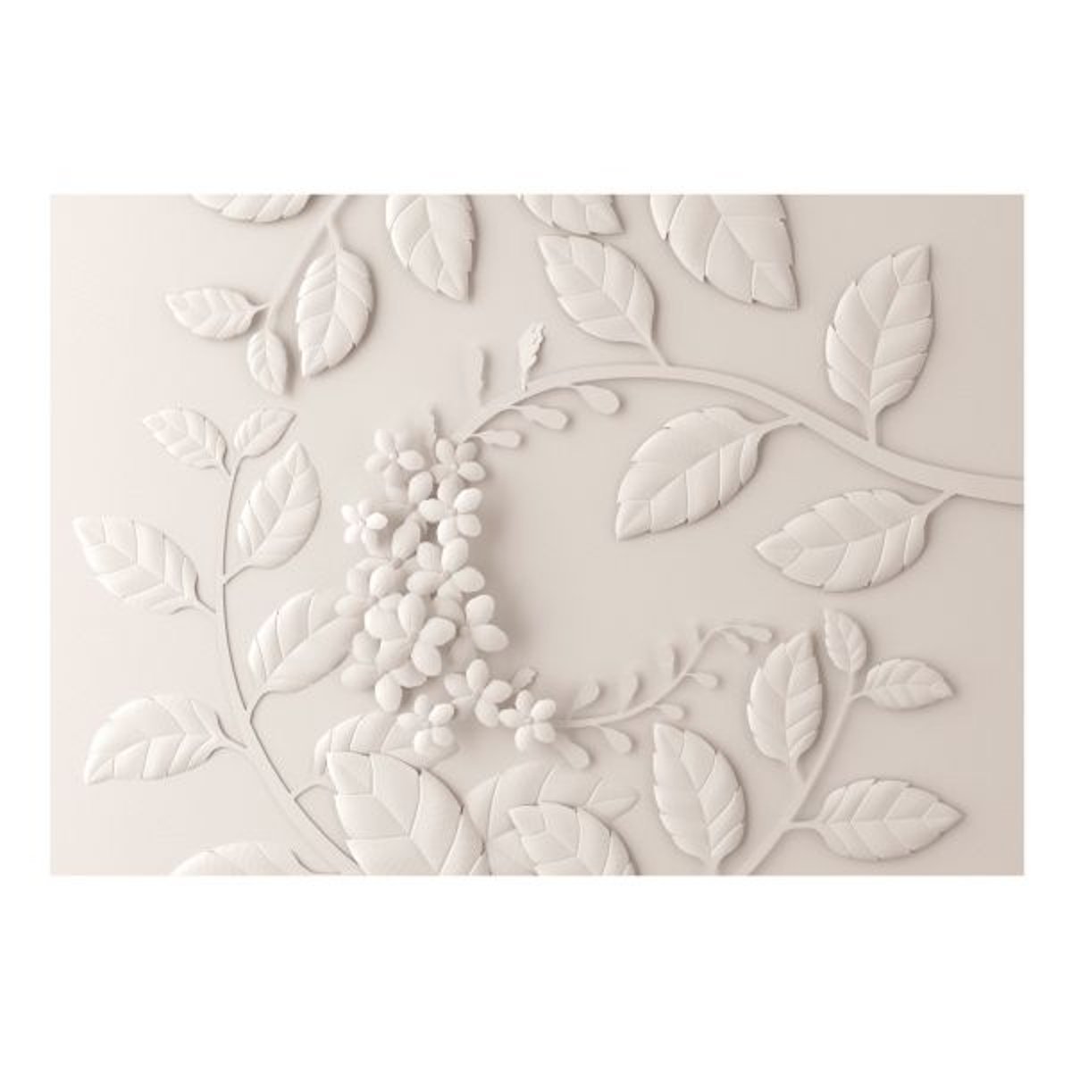 Papier peint intissé panoramique Fleurs Paper Flowers (Cream) multicouleur, EDEN