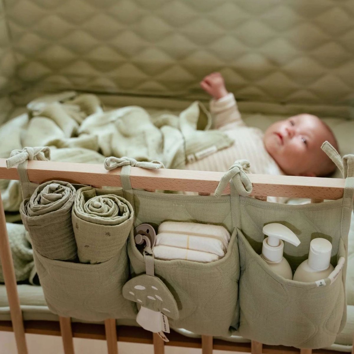 Organisateur de lit vert sauge, LITTLE DUTCH
