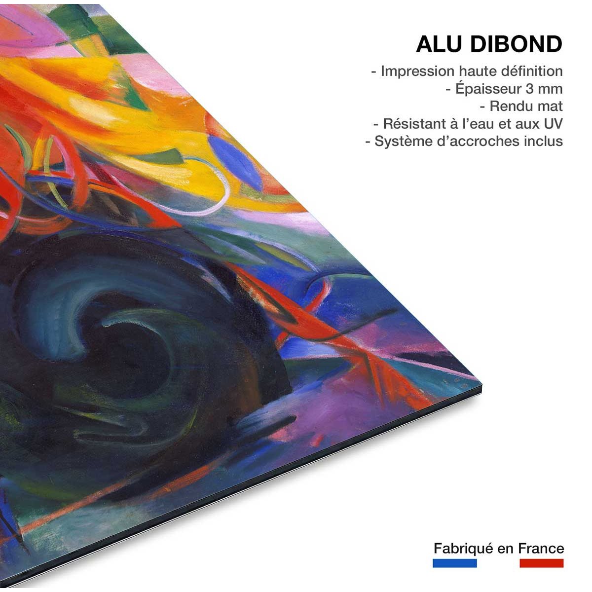 Tableau d'art classsique Fighting forms par Franz Marc tableau alu dibond, HEXOA