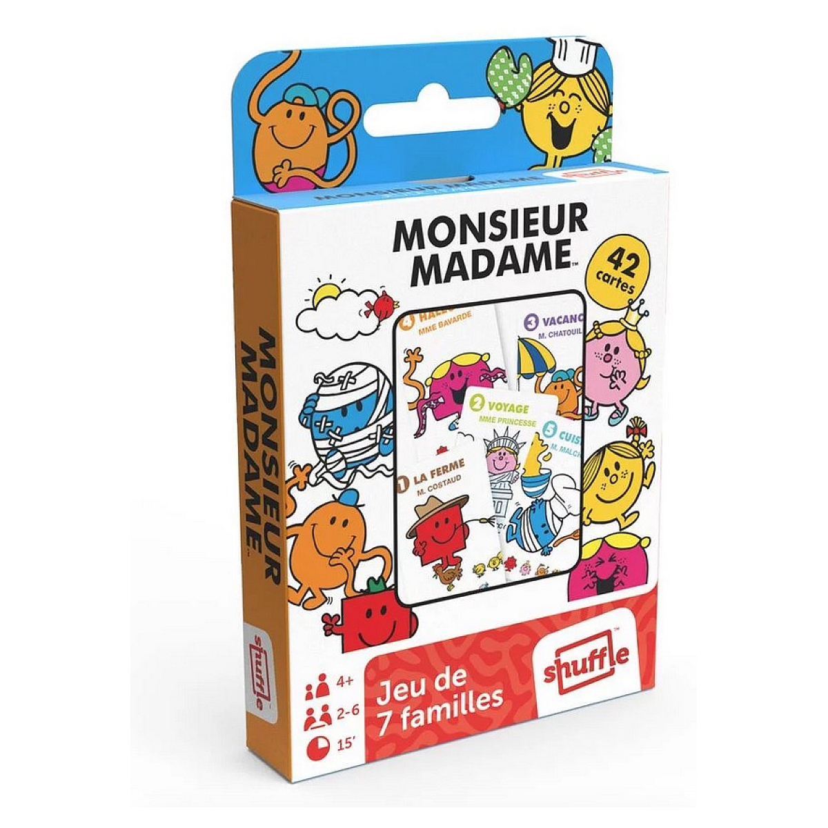 Jeu de 7 familles Monsieur Madame couleur unique, CARTAMUNDI