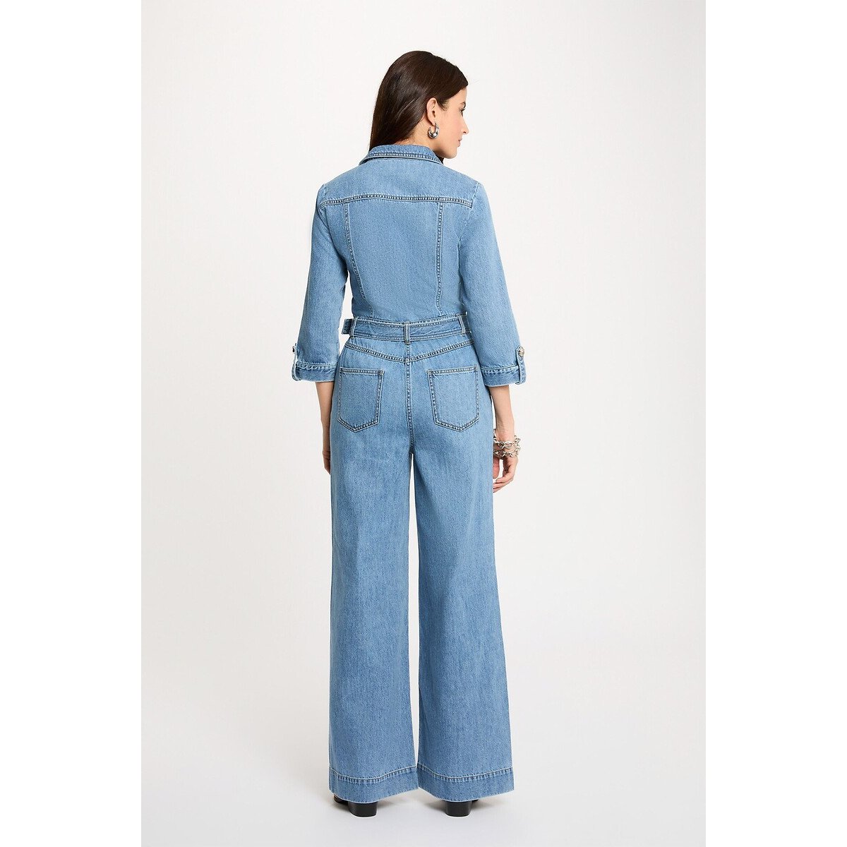 Combi-pantalon en jean bleu stone, MORGAN