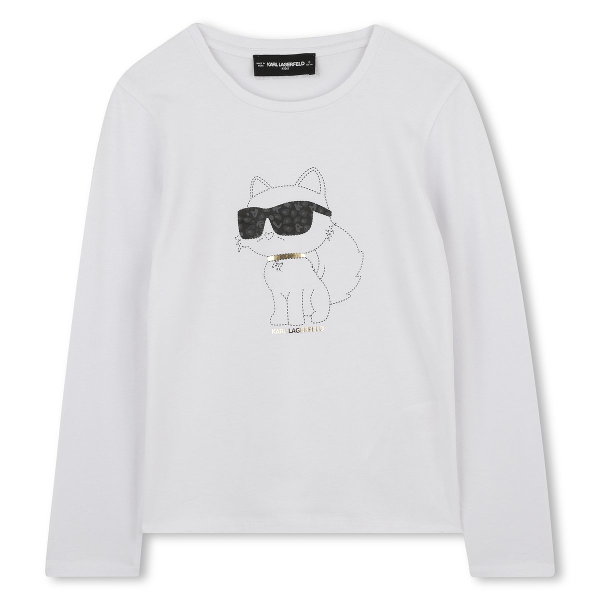 T-shirts à manches longues blanc, KARL LAGERFELD KIDS